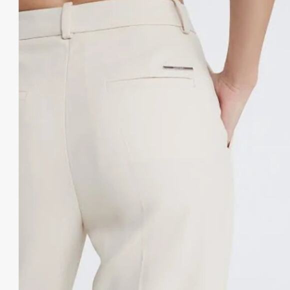 Calvin Klein Women's Slim Straight Woven light beige Pants size 8 - Picture 2 of 8